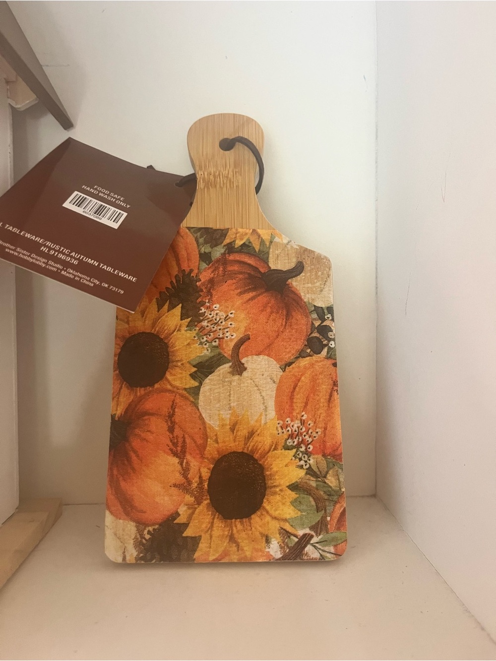 Autumn Sunflower & Pumpkin Decorative Mini Cutting Board